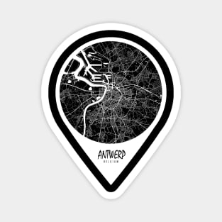 Antwerp, Belgium City Map - Travel Pin Magnet