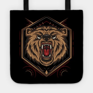 Angry bear illustration Tote