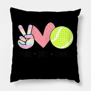 Peace Love Tennis Cute Design for men Women Teen Little Girl Pillow