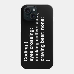 Coding and Beer White Text Phone Case