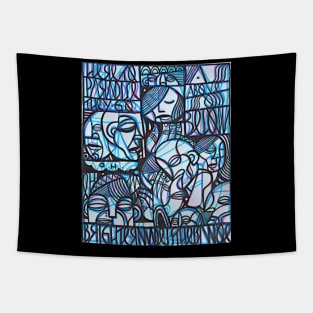 as above so below abstract figure design art Tapestry