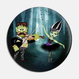 Violinist and zombie ballerina Pin