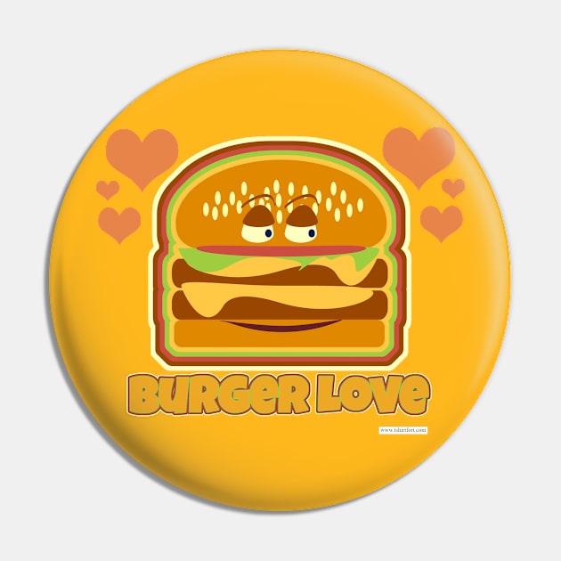 Fun Cheeseburger Love Lunchtime Cartoon Motto Pin by Tshirtfort