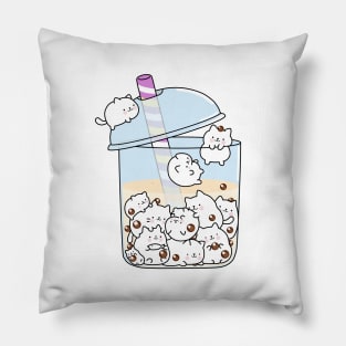 Chubby Cats Love Boba! Pillow