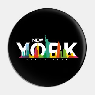 New York Skyline Pin