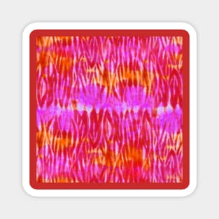 Bright Red and Orange Shibori Magnet