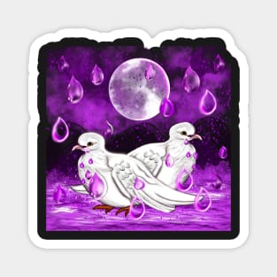 doves in the rain, raindrops falling into Water Magnet