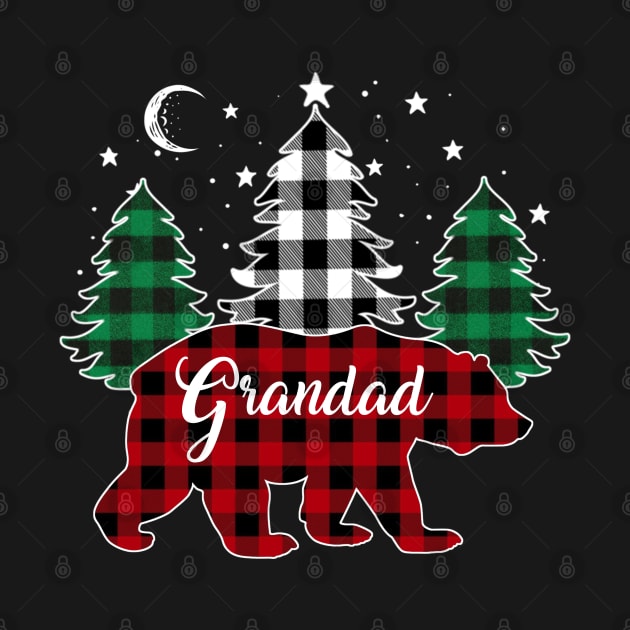 Grandad Bear Buffalo Red Plaid Matching Family Christmas by Marang