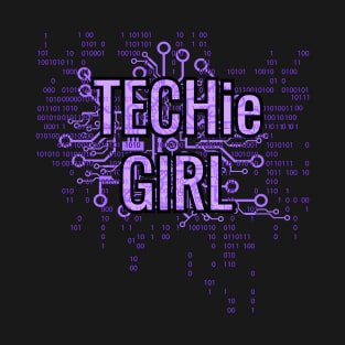 TECHie GIRL Purple cyber matrix circuit T-Shirt