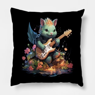 Axolotl Playing Guitar Pillow