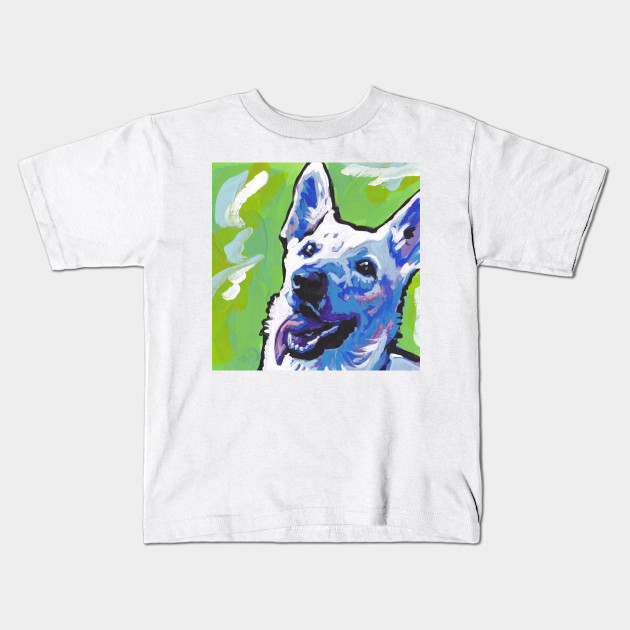 White German Shepherd Dog Bright Colorful Pop Dog Art German Shepherd Kids T Shirt Teepublic