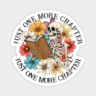 "Just One More Chapter" Skeleton Reading Magnet