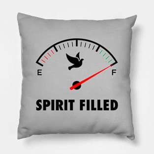 Spirit Filled, black text Pillow