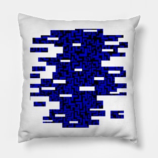 Glitches in the Void, Dark Blue Pillow