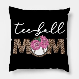 Teeball Mom Leopard Funny Ball Mom Mother's Day Gift Pillow