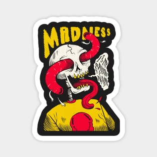 Madness Is My Middle Name // Gnarly Skeleton Drawing Magnet