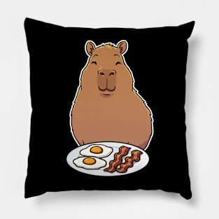 Capybara Bacon and Eggs Pillow