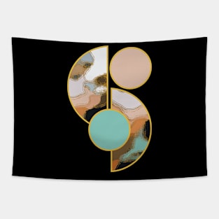 Earth tone colors vibrant bright unique minimalist neutral organic geometric boho pattern 384 Abstract Tapestry