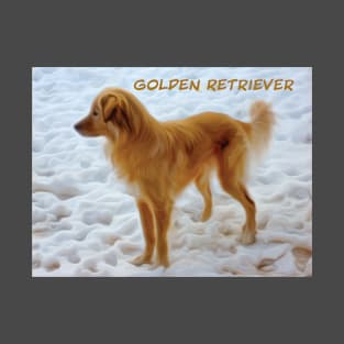 Golden Retriever in the snow T-Shirt