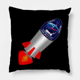 Falcon Space rocket with Spacex NASA DM-2 Mission patch Pillow