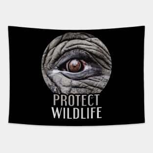 protect wildlife - elephant eye Tapestry