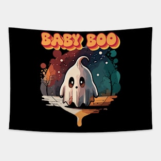 Baby Boo Cute Ghost Halloween Design Tapestry