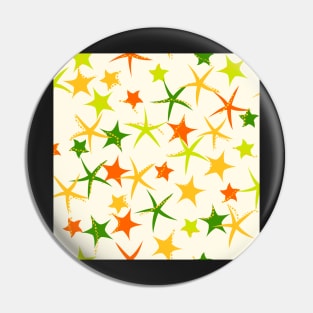 Starfish galaxy in lime green, emerald green, zesty orange and tangerine Pin