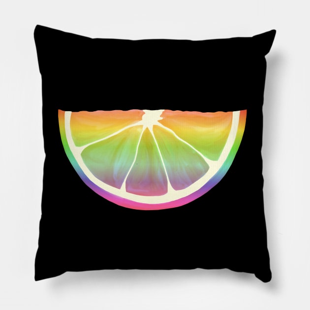 Citrus Rainbow Slice Pillow by Art by Deborah Camp