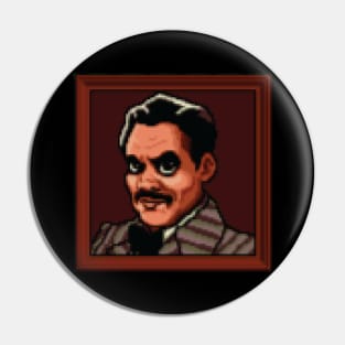 Gomez Addams Portrait Pixel Art Pin