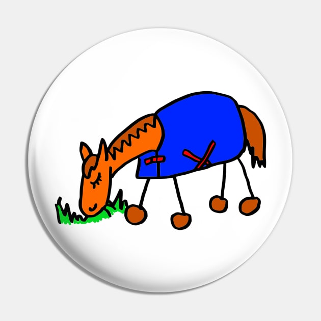 Cartoon Horse in Rug Grazing Pin by Michelle Le Grand