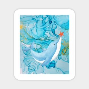 Watercolor Dolphin Magnet