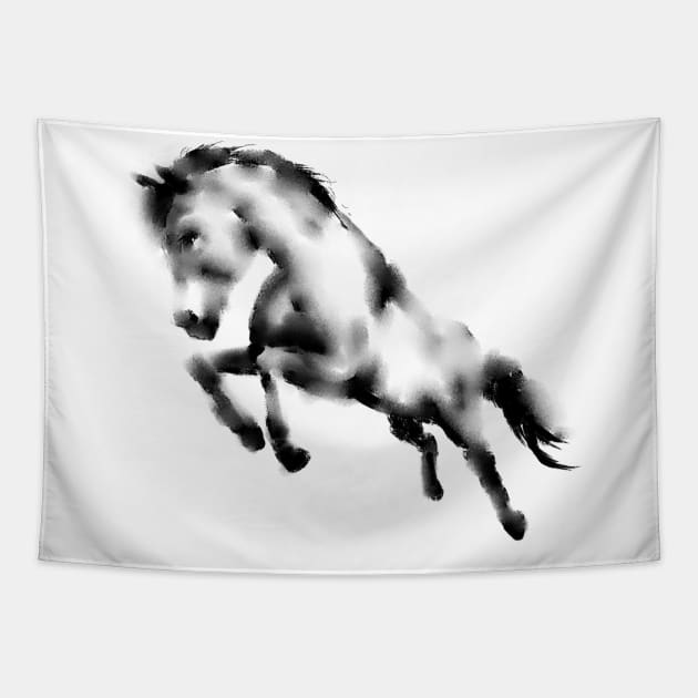 Jumping Horse Tapestry by Tapan