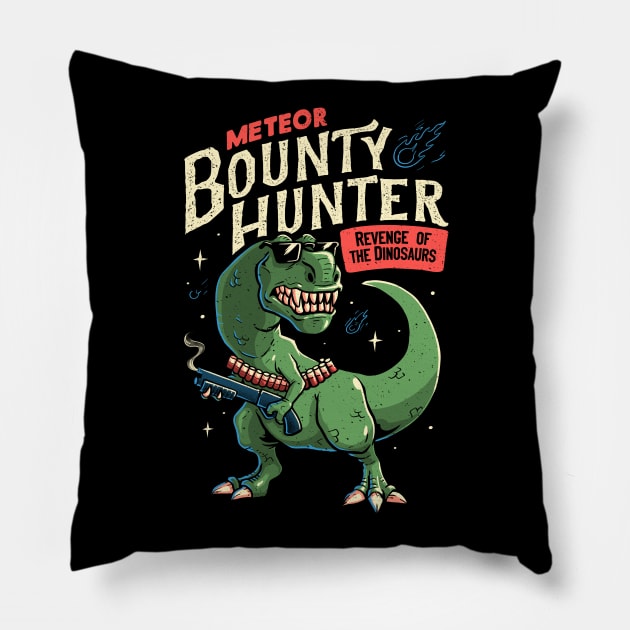 Meteor Bounty Hunter T-Rex Dinosaur by Tobe Fonseca Pillow by Tobe_Fonseca