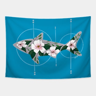 Floral Shark Tapestry