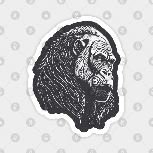 Gorilla in white Magnet by Javisolarte