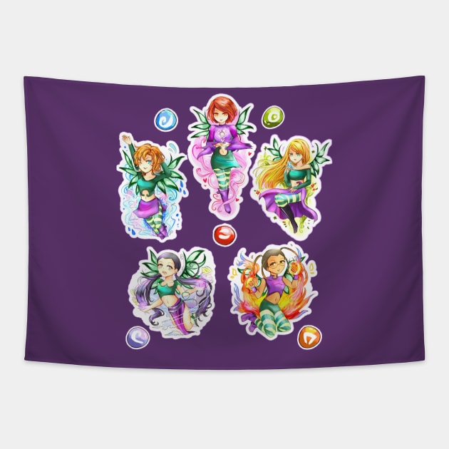 W.I.T.C.H Witch Guardians of Kandrakar Tapestry by candypiggy