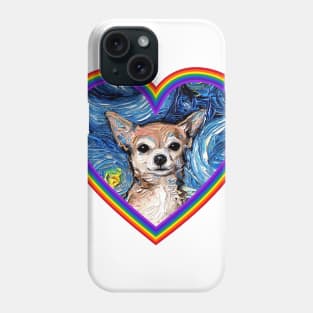 Chihuahua in a Rainbow Heart Phone Case