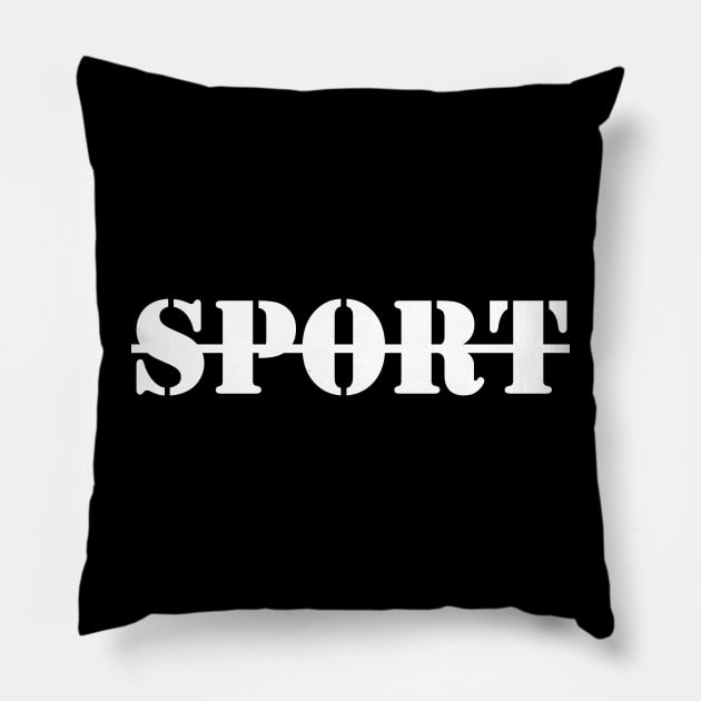 Sport white Pillow by busines_night