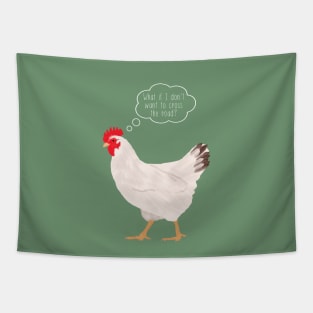 Chicken Thinking About Joke Tapestry