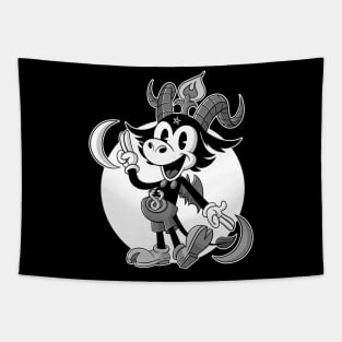 Retro Funny The Baphomet cartoon Cute Lucifer sabbatic goat Tapestry