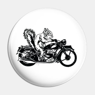 Squirrel Biker Design - For Squirrel Lovers Pin