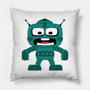 Cartoon angry robot Pillow