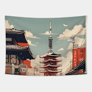 japan tokyo vintage travel tourism 13 Tapestry