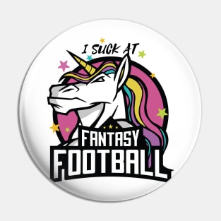 Funny Unicorn Fantasy Football Graphic Design Pin