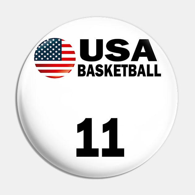 USA Basketball Number 11 T-shirt Design Pin by werdanepo