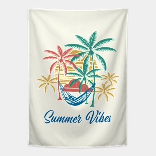 Summertime - Retro Summer Vibes (Blue) Tapestry