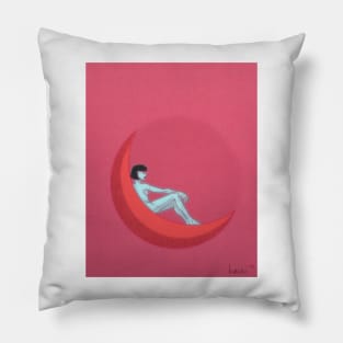 Girl on the Moon Pillow