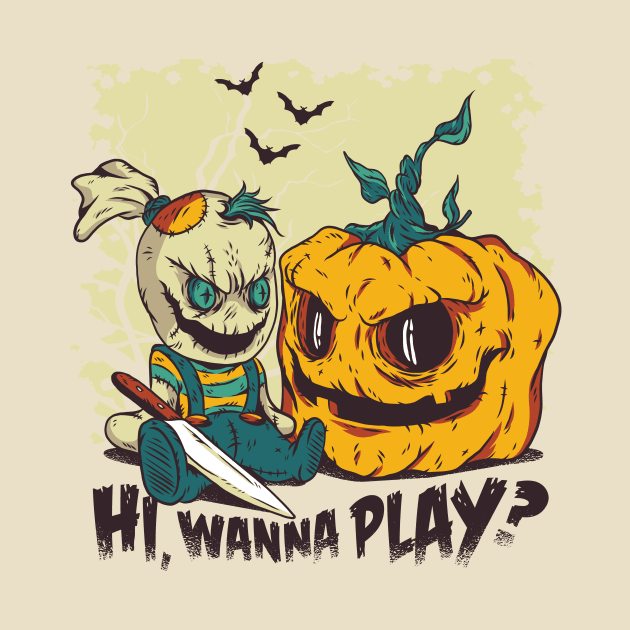 Hi Wanna Play Shirt, Halloween Shirt, Spooky Shirt, Halloween Gifts, October 31, Spooky Halloween Shirts, Pumpkin by Anonic