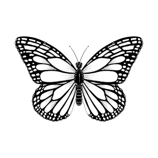 Monarch Butterfly - Black and White T-Shirt