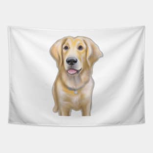 Cute Golden Retriever Drawing Tapestry